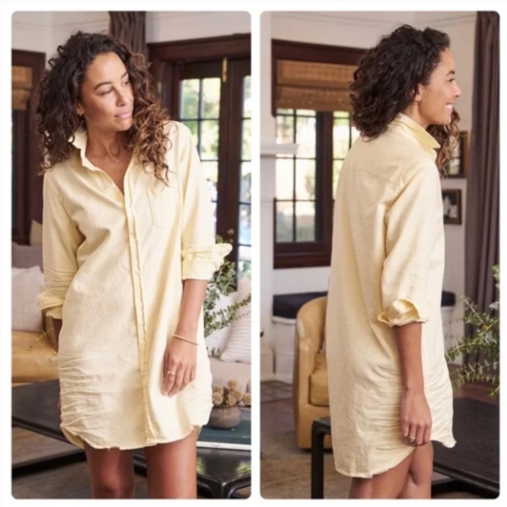 NWOT Frank & Eileen Mary classic Yellow Button-Up Shirt Dress